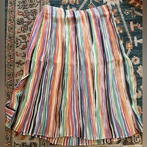 Multicolored striped midi skirt